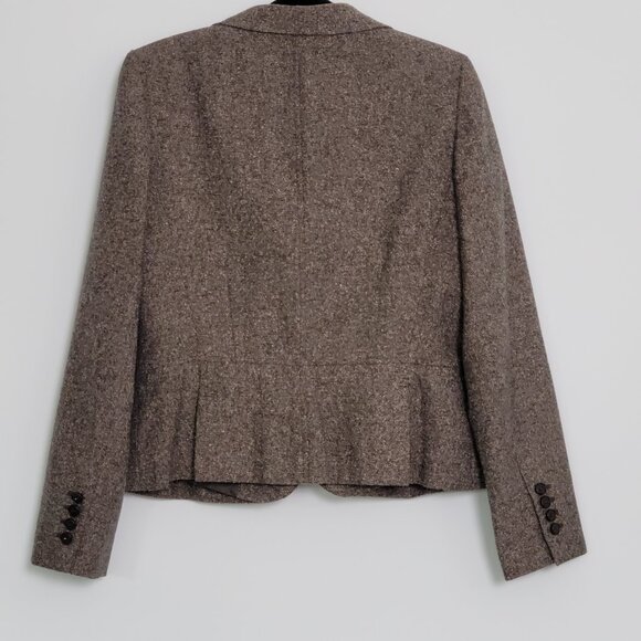Vintage 90s Ann Taylor Loft Tweed Wool Blend Blazer Flap pockets 3 Buttons - Picture 7 of 13
